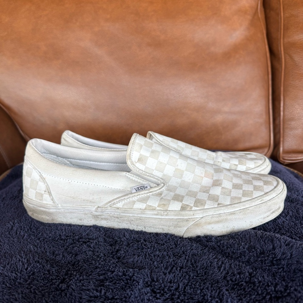 Vans Slip-On Checkerboard Sneakers White